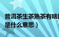普洱茶生茶熟茶有啥区别（普洱茶生茶和熟茶是什么意思）
