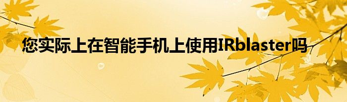 您实际上在智能手机上使用IRblaster吗