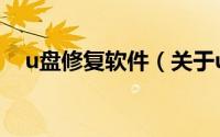 u盘修复软件（关于u盘修复软件的简介）