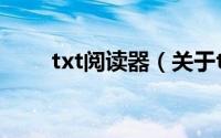txt阅读器（关于txt阅读器的简介）