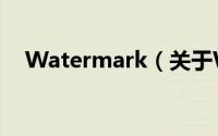 Watermark（关于Watermark的简介）