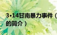 3·14甘南暴力事件（关于3·14甘南暴力事件的简介）