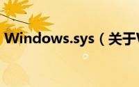Windows.sys（关于Windows.sys的简介）