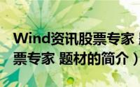 Wind资讯股票专家 题材（关于Wind资讯股票专家 题材的简介）