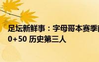 足坛新鲜事：字母哥本赛季前11场季后赛至少砍下300+150+50 历史第三人