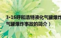 3·16呼和浩特液化气罐爆炸事故（关于3·16呼和浩特液化气罐爆炸事故的简介）
