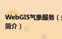 WebGIS气象服务（关于WebGIS气象服务的简介）