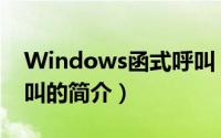Windows函式呼叫（关于Windows函式呼叫的简介）