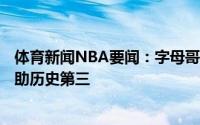 体育新闻NBA要闻：字母哥今年季后赛合计317分150板56助历史第三