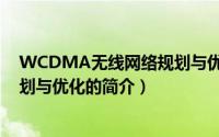 WCDMA无线网络规划与优化（关于WCDMA无线网络规划与优化的简介）