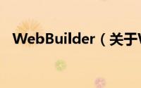 WebBuilder（关于WebBuilder的简介）