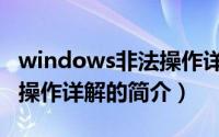 windows非法操作详解（关于windows非法操作详解的简介）