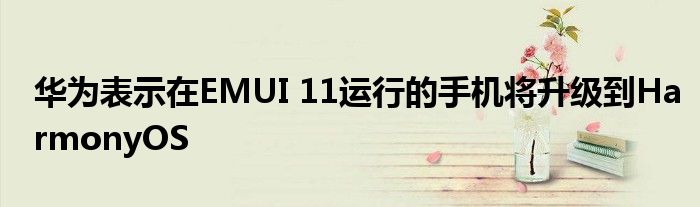 华为表示在EMUI 11运行的手机将升级到HarmonyOS