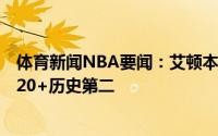 体育新闻NBA要闻：艾顿本赛季季后赛5次以70%命中率得20+历史第二