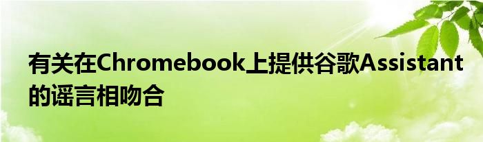 有关在Chromebook上提供谷歌Assistant的谣言相吻合