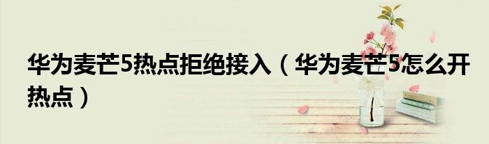 “华为麦芒5热点拒绝接入（华为麦芒5怎么开热点）