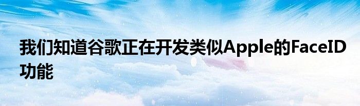 我们知道谷歌正在开发类似Apple的FaceID功能