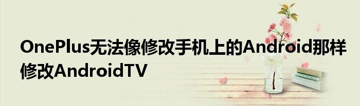 OnePlus无法像修改手机上的Android那样修改AndroidTV