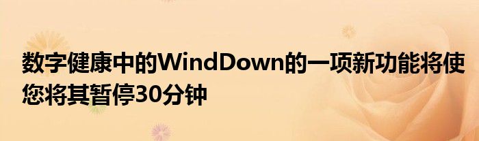 数字健康中的WindDown的一项新功能将使您将其暂停30分钟