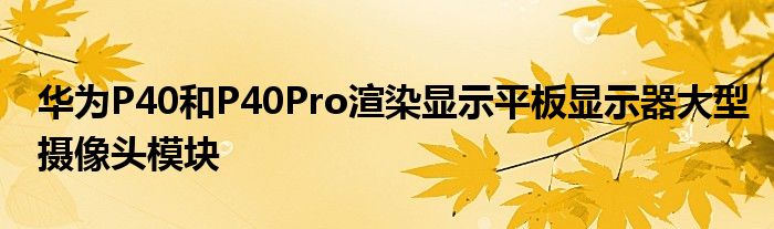 华为P40和P40Pro渲染显示平板显示器大型摄像头模块