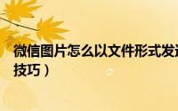 微信图片怎么以文件形式发送（微信以文件形式发送图片的技巧）