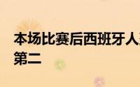 本场比赛后西班牙人落后马略卡2分排名西乙第二