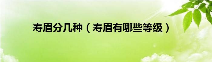寿眉分几种（寿眉有哪些等级）