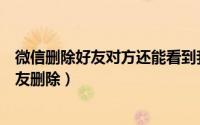 微信删除好友对方还能看到我的朋友圈（微信怎么知道被好友删除）