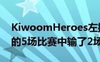 KiwoomHeroes左撇子LeeSeungho在6月的5场比赛中输了2场胜利