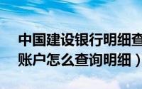 中国建设银行明细查询（中国建设银行APP账户怎么查询明细）