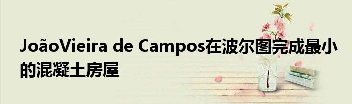 JoãoVieira de Campos在波尔图完成最小的混凝土房屋