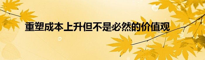 重塑成本上升但不是必然的价值观