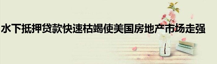 水下抵押贷款快速枯竭使美国房地产市场走强