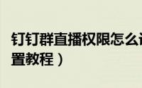 钉钉群直播权限怎么设置（钉钉群直播权限设置教程）