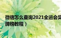 微信怎么查询2021全运会奖牌榜（微信查询2021全运会奖牌榜教程）