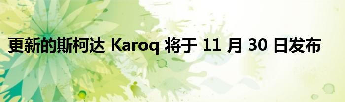 更新的斯柯达 Karoq 将于 11 月 30 日发布