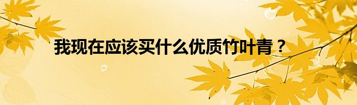 我现在应该买什么优质竹叶青？