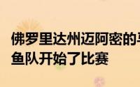 佛罗里达州迈阿密的马林鱼公园与迈阿密马林鱼队开始了比赛