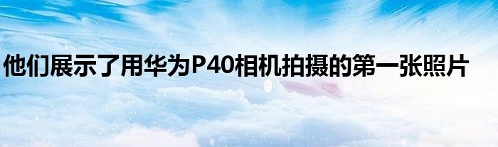 他们展示了用华为P40相机拍摄的第一张照片