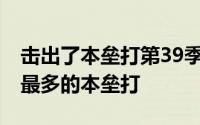 击出了本垒打第39季 比赛再次开始有史以来最多的本垒打
