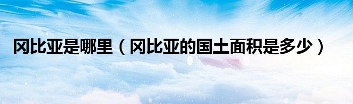 冈比亚是哪里（冈比亚的国土面积是多少）