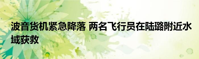 波音货机紧急降落 两名飞行员在陆璐附近水域获救
