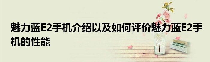 魅力蓝E2手机介绍以及如何评价魅力蓝E2手机的性能