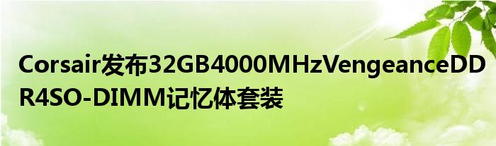 Corsair发布32GB4000MHzVengeanceDDR4SO