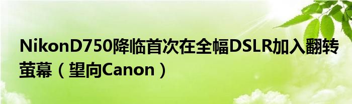 NikonD750降临首次在全幅DSLR加入翻转萤幕（望向Canon）