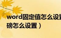 word固定值怎么设置（word行距固定值28磅怎么设置）