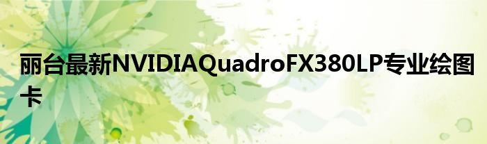 丽台最新NVIDIAQuadroFX380LP专业绘图卡