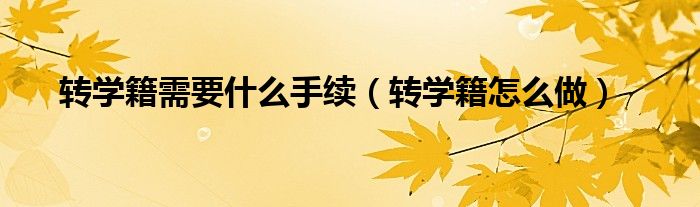 转学籍需要什么手续（转学籍怎么做）