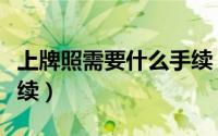 上牌照需要什么手续（车辆上牌照需要什么手续）