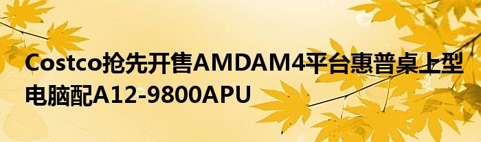 Costco抢先开售AMDAM4平台惠普桌上型电脑配A12